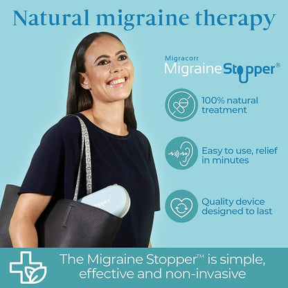 Migracorr Migraine Relief Device – Clinically Proven Migraine Relief Products – Relieve Migraine Pain in Minutes with Migraine Ear Pressure Relief – Tension Headache Relief Device 100% Natural Remedy