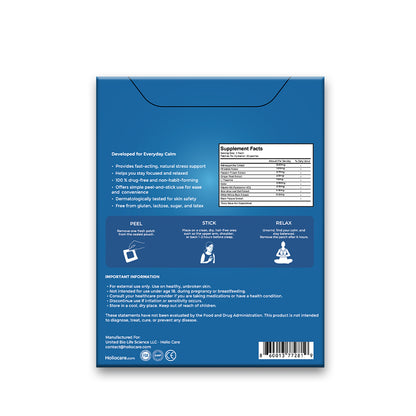 Holio Care Calm Mood Patch – Natural Stress Relief & Daily Relaxation with Ashwagandha & Passionflower (30-Day Supply)