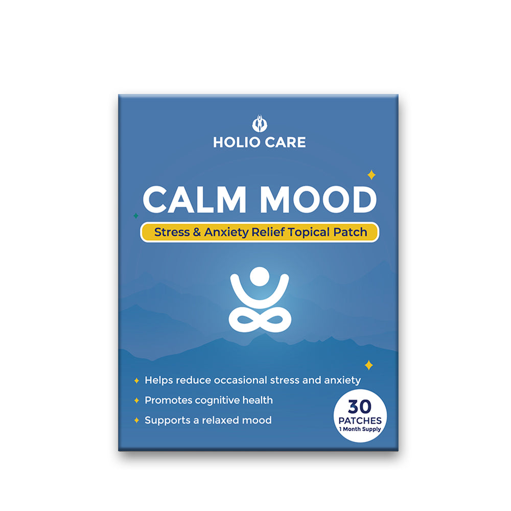 Holio Care Calm Mood Patch – Natural Stress Relief & Daily Relaxation with Ashwagandha & Passionflower (30-Day Supply)