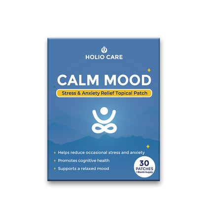 Holio Care Calm Mood Patch – Natural Stress Relief & Daily Relaxation with Ashwagandha & Passionflower (30-Day Supply)