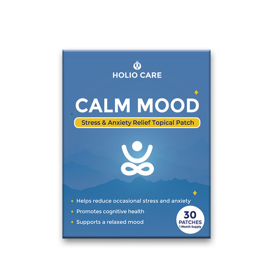 Holio Care Calm Mood Patch – Natural Stress Relief & Daily Relaxation with Ashwagandha & Passionflower (30-Day Supply)