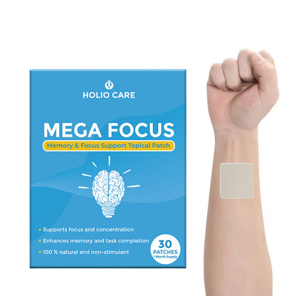Holio Care Mega Focus Patch – Daily Natural Support for Focus, Concentration & Cognitive Performance