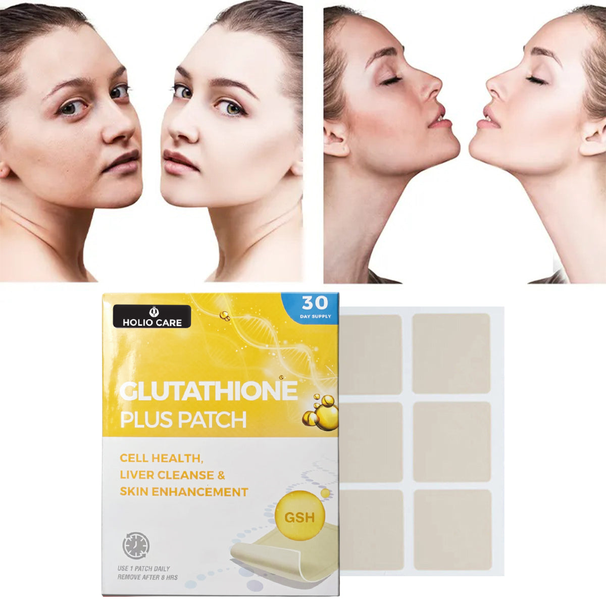 Holio Care Glutathione Patch – Natural Daily Support for Energy, Focus, and Vitality for Men & Women (30-Day Supply)