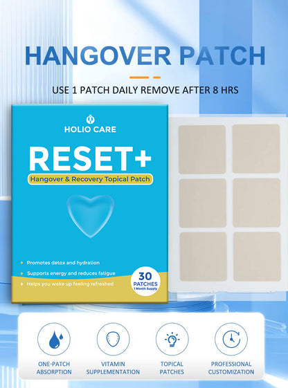 Holio Care Reset+ Recovery Patch – Natural Vitamin-Infused Patch for Hangover Relief, Energy & Wellness Support