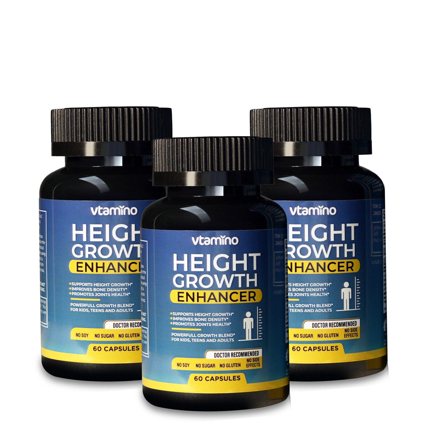 vtamino Natural Height Growth Enhancer - Height Boosting Supplement for Bone Growth - Hormone-Free Formula to Grow Taller (1 Month Supply)