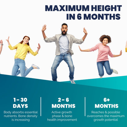 vtamino Natural Height Growth Enhancer - Height Boosting Supplement for Bone Growth - Hormone-Free Formula to Grow Taller (1 Month Supply)