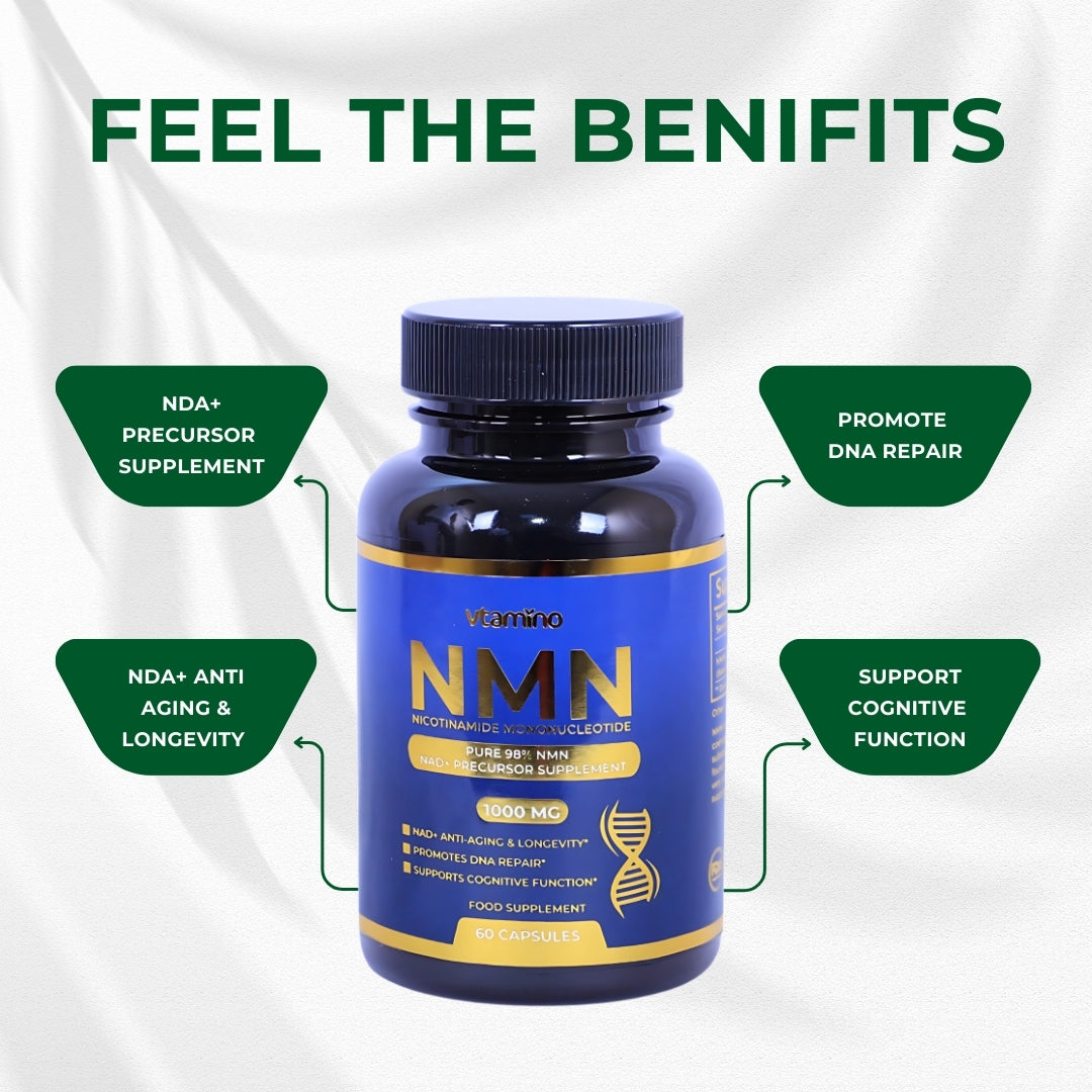 مجموعة فيتامينو ألتيميت NAD+ - مزيج من الشيخوخة الصحية وطول العمر (كمية شهر واحد)