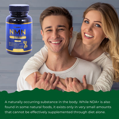 مكمل غذائي من فيتامينو NMN نقي بنسبة 98% لعكس الشيخوخة وتجديد الخلايا - معزز طبيعي لـ NAD+ (كمية تكفي لمدة شهر واحد)