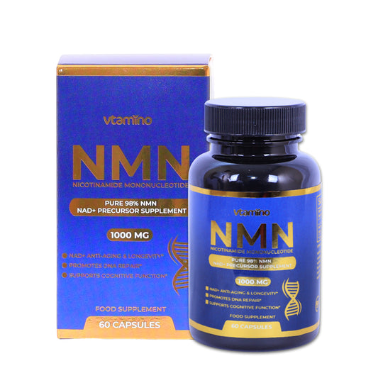 vtamino 98% Pure NMN Supplement for Reverse Aging & Cell Regeneration -Natural NAD+ Booster (1 Month Supply)