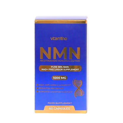 مكمل غذائي من فيتامينو NMN نقي بنسبة 98% لعكس الشيخوخة وتجديد الخلايا - معزز طبيعي لـ NAD+ (كمية تكفي لمدة شهر واحد)