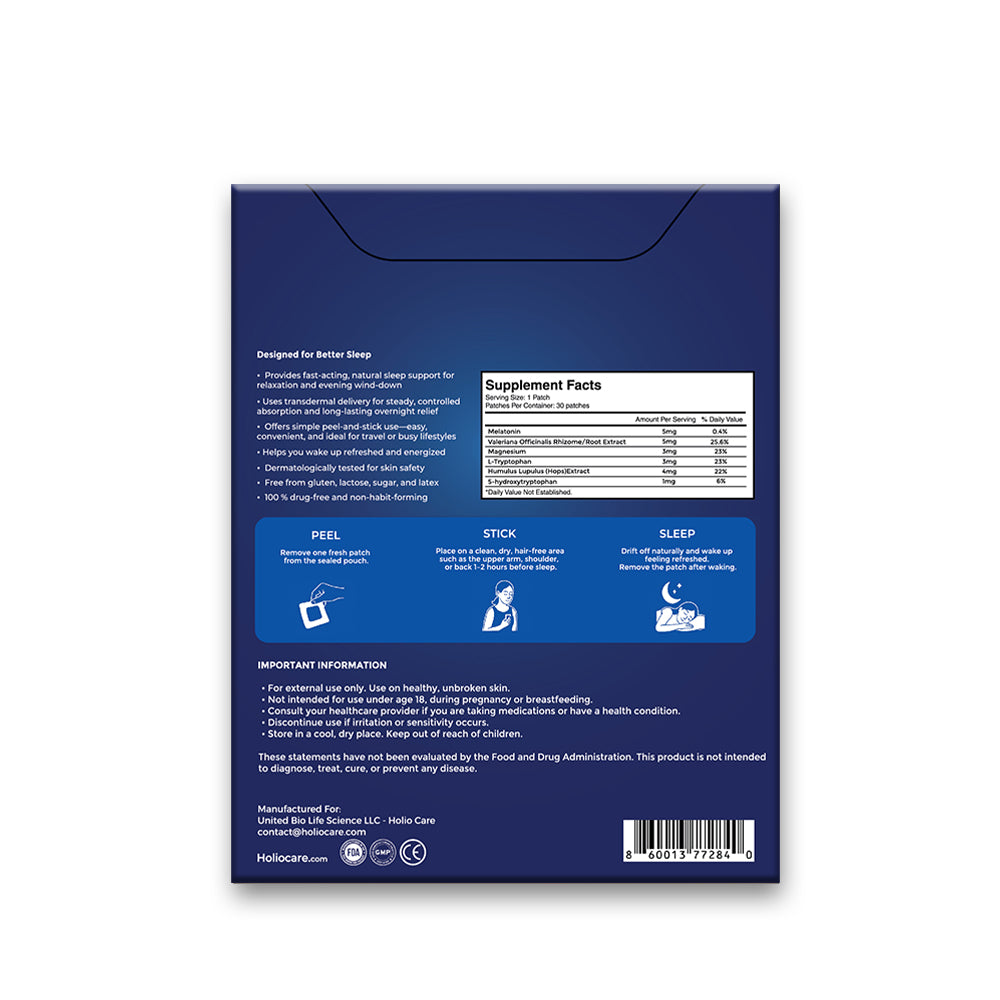 Holio Care Good Sleep Patch – Natural, Fast-Acting Support for Restful Sleep (30-Day Supply)