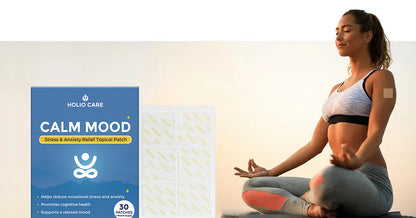 Holio Care Calm Mood Patch – Natural Stress Relief & Daily Relaxation with Ashwagandha & Passionflower (30-Day Supply)