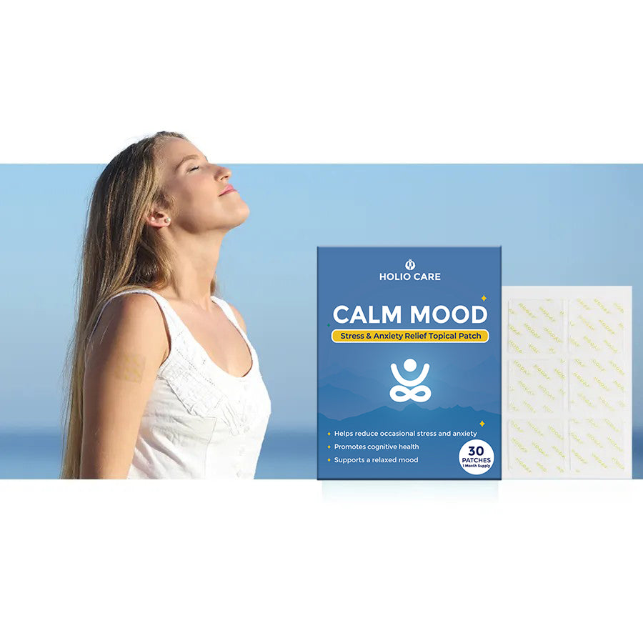 Holio Care Calm Mood Patch – Natural Stress Relief & Daily Relaxation with Ashwagandha & Passionflower (30-Day Supply)