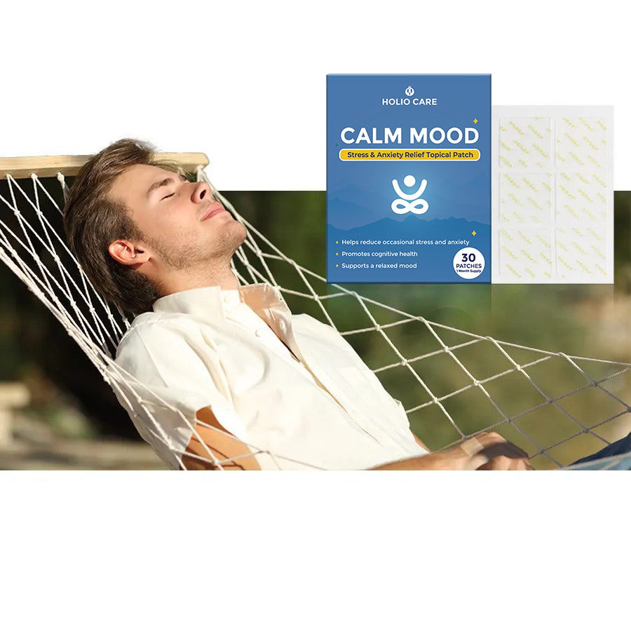 Holio Care Calm Mood Patch – Natural Stress Relief & Daily Relaxation with Ashwagandha & Passionflower (30-Day Supply)