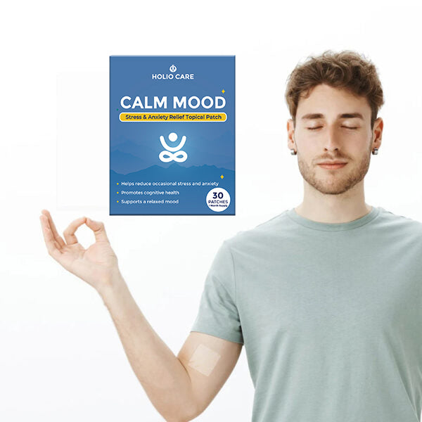 Holio Care Calm Mood Patch – Natural Stress Relief & Daily Relaxation with Ashwagandha & Passionflower (30-Day Supply)