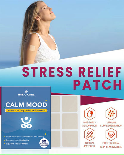 Holio Care Calm Mood Patch – Natural Stress Relief & Daily Relaxation with Ashwagandha & Passionflower (30-Day Supply)