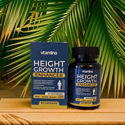 vtamino Natural Height Growth Enhancer - Height Boosting Supplement for Bone Growth - Hormone-Free Formula to Grow Taller (1 Month Supply)