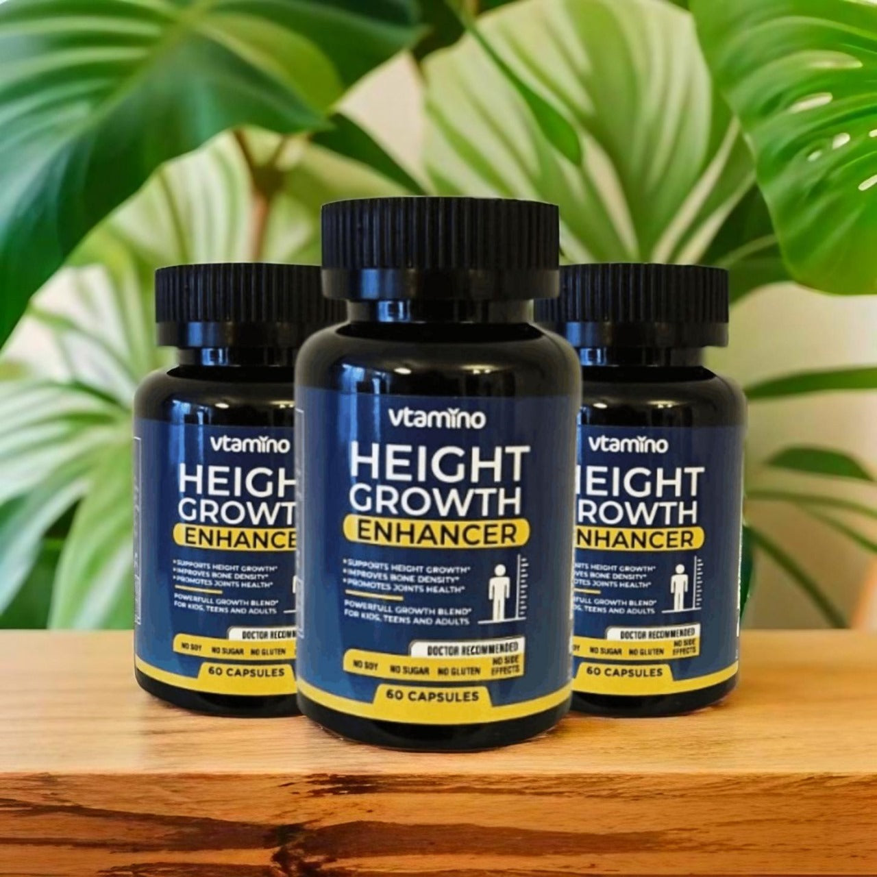 vtamino Natural Height Growth Enhancer - Height Boosting Supplement for Bone Growth - Hormone-Free Formula to Grow Taller (1 Month Supply)