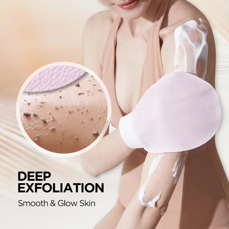 100% Natural Korean Viscose Exfoliating Glove – Deep-Cleansing Body Mitt for Skin Brightening, Smoothing & Whitening | Eco-Friendly & Reusable