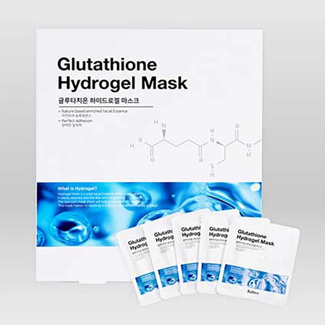Glutathione Whitening Hydrogel Face Mask – Korean Skincare with Marine Collagen for Brightening, Moisturizing &amp; Radiance Boost 1 Box – 5 Masks